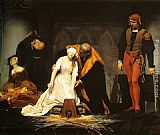 Grey Canvas Paintings - The Execution of Lady Jane Grey